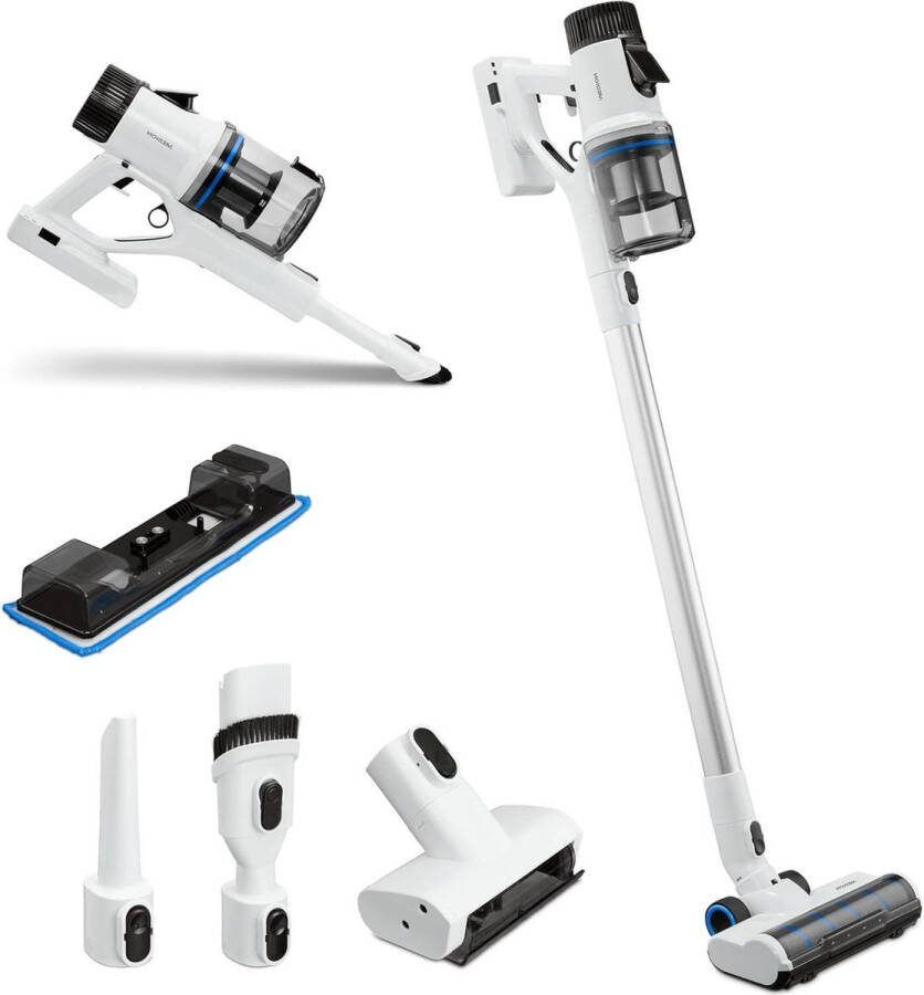 P350 W steelstofzuiger met wisfunctie snoerloos zakloos cycloontechnologie 350 watt 2-in-1 steelstofzuiger handstofzuiger oplaadbare batterij stofsensor HEPA H13 LED-touchdisplay borstel