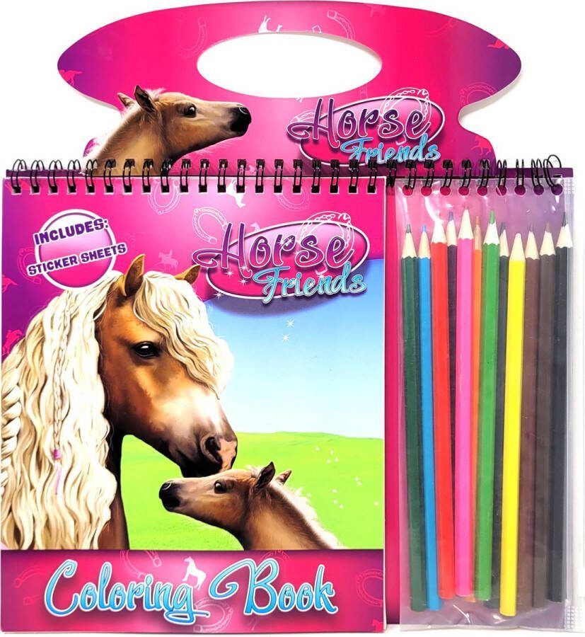 Paarden Schetsboek Inclusief Stickers Sjablonen en 12 Potloden