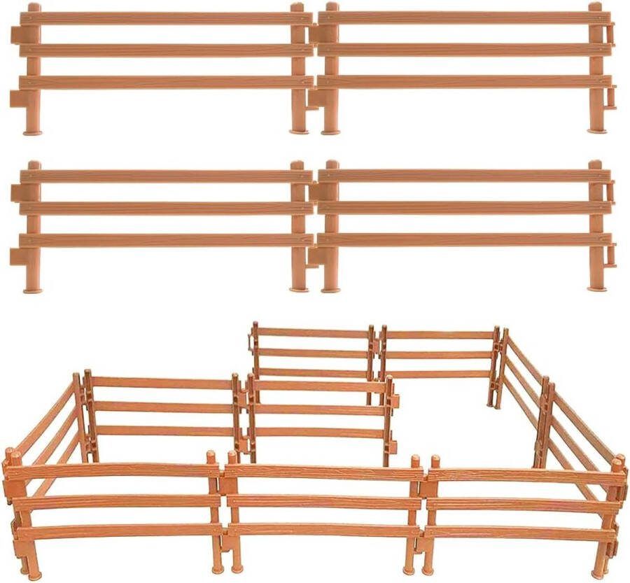 Paardenhek speelgoed 50 stuks paardenhek accessoires speelhek voor kinderen boerderij koppelspeelgoed miniatuur omheining boerderijspeelgoed paard corral hekwerk accessoires