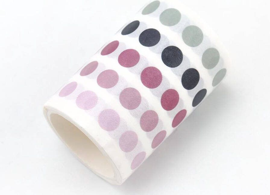 Merkloos Sans marque Paarse Grijze Stippen Washi Tape Stickers | Leuke To Do Dots | Bullet Points | Takenlijstjes Maken | Organizing | Organiseren| Taken lijst Maken | Planning | Planner Maken | Plannen | Bullet Journal | Journalling | Masking Tape