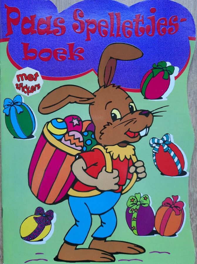 Paas spelletjesboek kleurboek met stickers Pasen paaskleurboek Doe-boek paasontbijt