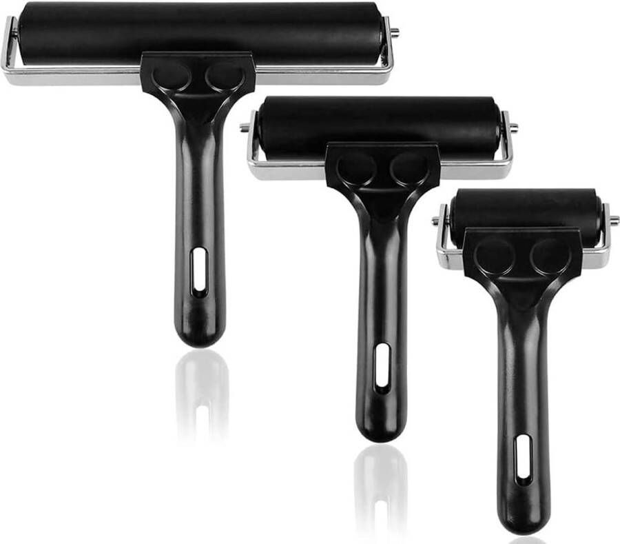 Pack rubberen roller zachte rubberen brayer voor het maken van afdrukken inkten en kleurenblokStamp Brayer stempel- en lijmtoepassing 2 4 inch 4 inch 5 9 inch