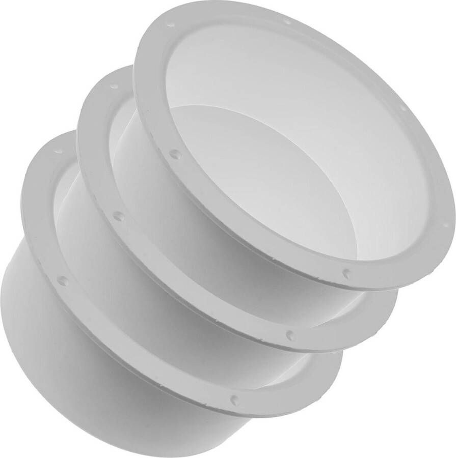 Pack van 3 Air Vent Duct Connector Flens Rechte Ventilatiepijp Plaat Voor Koeling HVAC Verwarming Ventilatiesysteem 6 Inch
