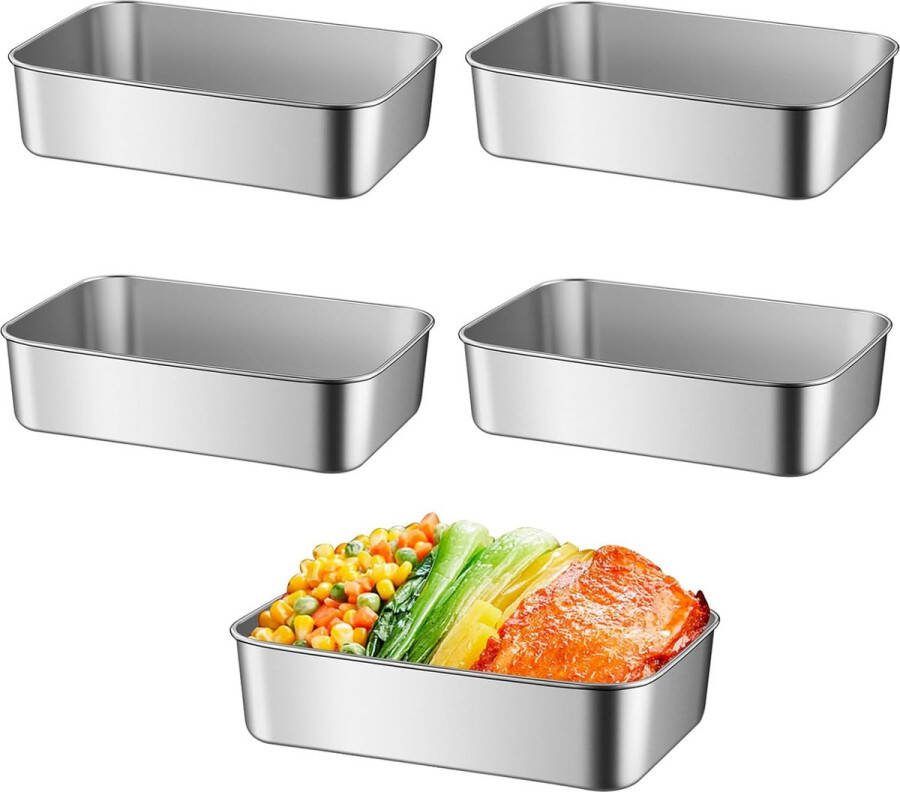 Pak met 5 broodbakvormen: roestvrijstalen broodvorm rechthoekige bakvorm toastbroodbakvorm broodbakvorm perfect voor het bakken van taarten 22 8 x 15 3 x 5 9 cm