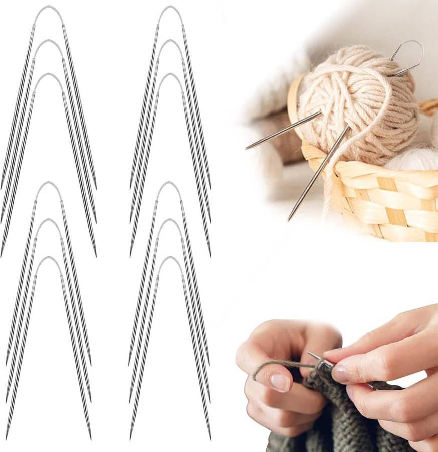 Pak van 12 rondbreinaalden 23 cm 2 mm 3 5 mm 4 5 mm kousennaaldenset flexibele sokkenbreinaalden metalen breinaalden voor sokken mouwen mutsen en handschoenen