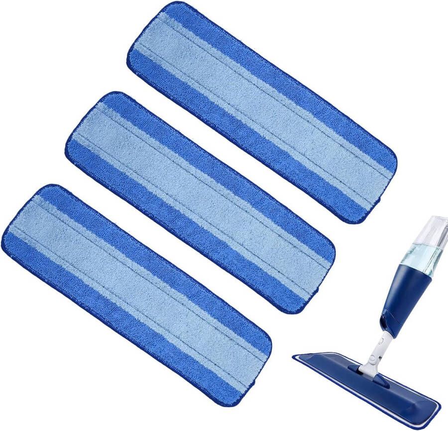 Pakket van 3 herbruikbare microvezel dweildoeken compatibel met de Bona dweil herbruikbaar en geschikt voor veel vloertypes