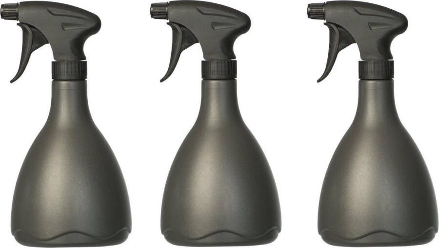 Pakket van 3x stuks zwarte plantenspuiten 700 ml Tuinbenodigdheden waterverstuivers plantensproeiers plantenspuiten