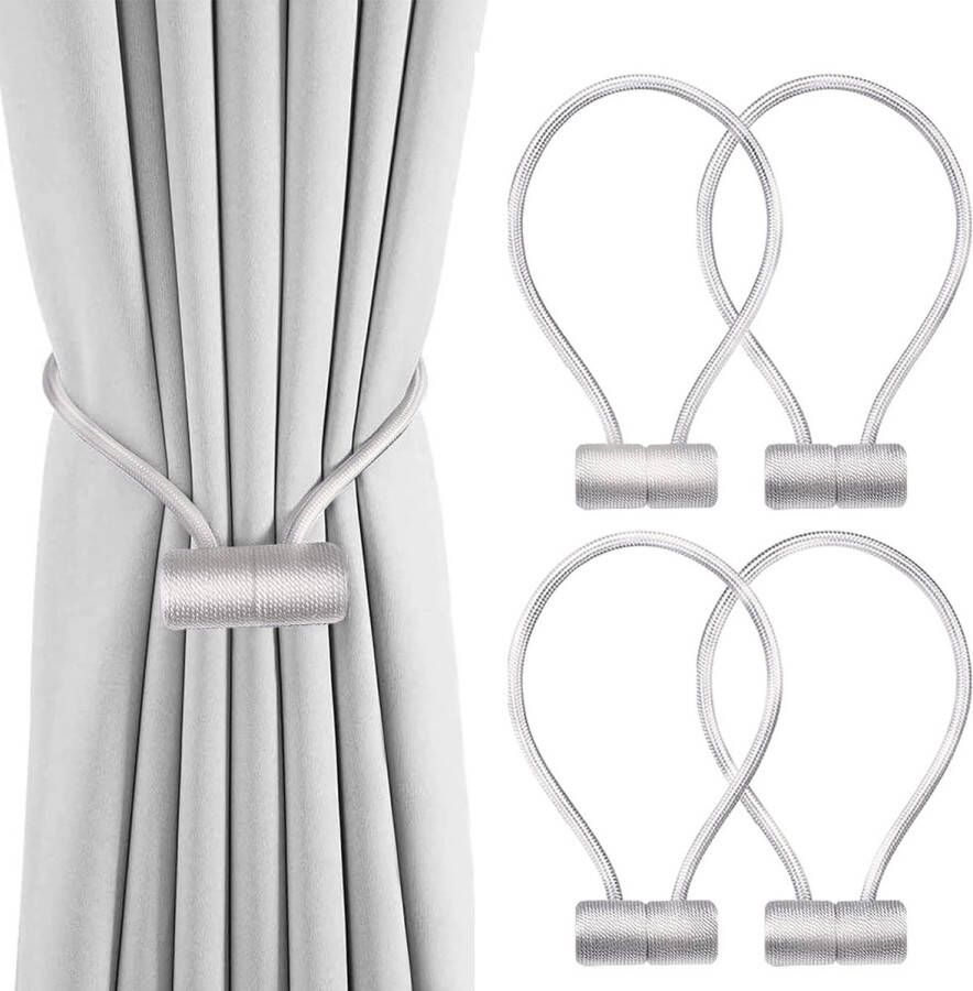 Pakket van 4 magnetische gordijnklemmen witte gordijnhouders met magneten gordijnklemmen voor gordijnclips gordijnen voor thuis kantoor decoratie