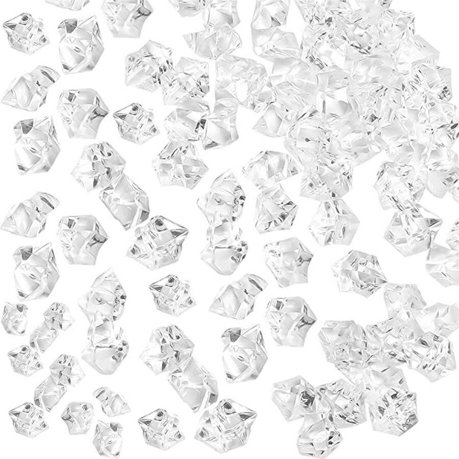 Pakket van 830 plastic ijsblokjes acryl kristallen decoratieve stenen acryl decoratieve stenen in onregelmatige vorm geschikt voor vaas tafeldecoratie bruiloft fotografie rekwisieten decoratief