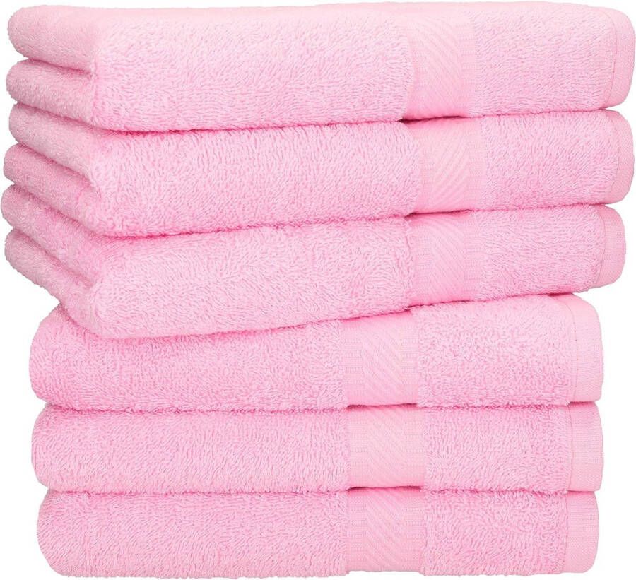 Palermo Handdoekenset 6 stuks 100% katoen roze