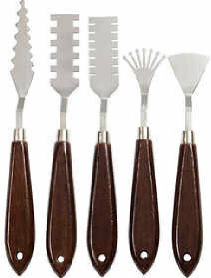 Paletmessen set met patroon L: 17-21 cm B: 2-3 cm 2 x 5 stuks