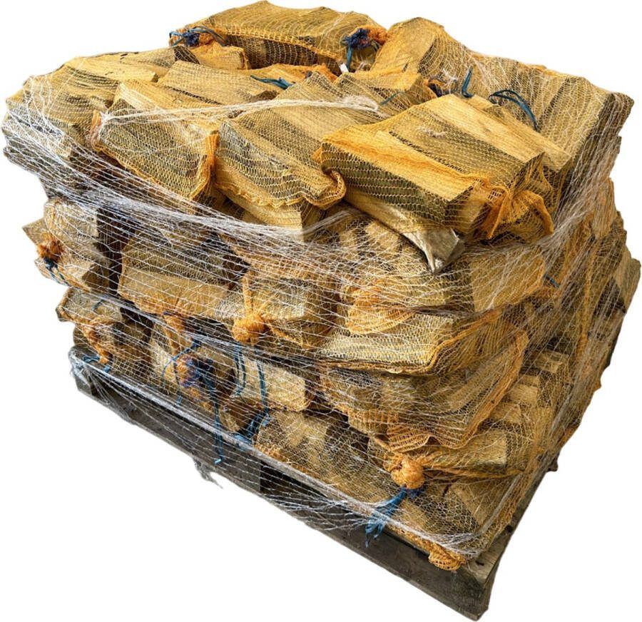 Pallet Essen hout Netzakken Essen Haardhout Brandhout Droog 36 Netzakken van 44 DM3 Openhaard Vuurkorf Pizzaoven Barbecue BBQ Rookhout