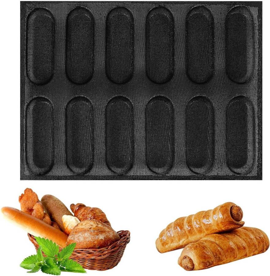 Pan siliconen anti-aanbak geperforeerde Franse broodvorm hot dog vormen backfolie mat brood vorm