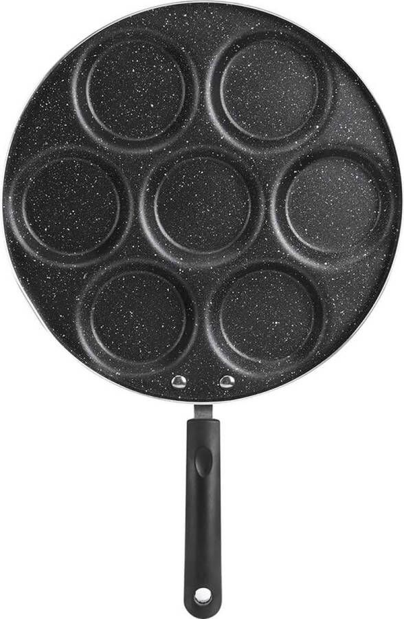 Pancakes braadpan 7 gaten braadpan anti-aanbaklaag pannenkoeken spiegeleieren hamburgermaker met handvat keukengerei hamburger oogpan