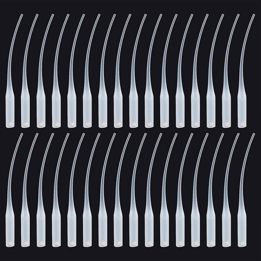 PandaHall 100 stuks kunststof lijm micro-tips lijm extender applicator voor laboratoriumdoseerder lijmdispenser crafting wit