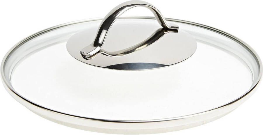 Pannendeksel 20 cm glazen deksel WMF ronde metalen handgreep hittebestendig vaatwasmachinebestendig