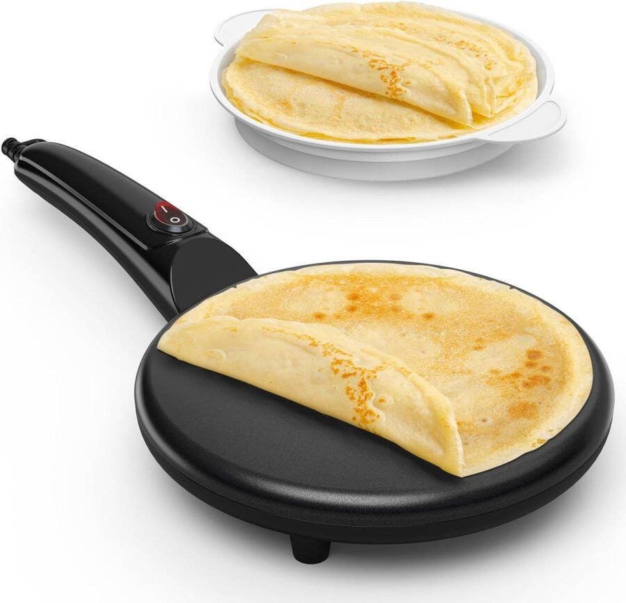 Pannenkoekenpan elektrisch antiaanbaklaag 800 W draagbare rotimachine voor thuis cool-touch handvat voedselschaal eenvoudige reiniging