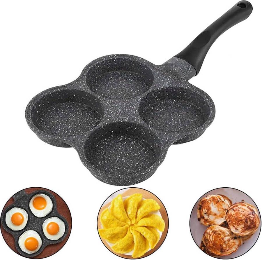 Pannenkoekenpan gebakken eierburgerpan met handvat 4 eieren pannenkoekkoekenpan gebakken eierpan omeletpan gebakken eierenpan keukengerei burgeroogpan voor ontbijt
