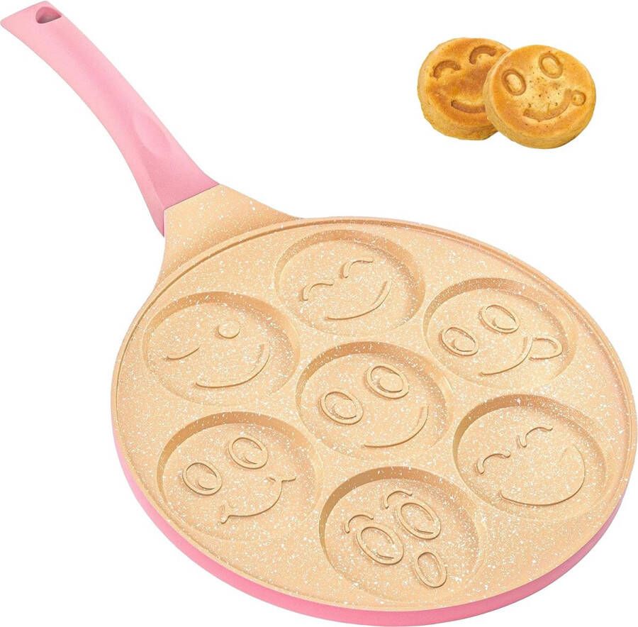 Pannenkoekenpan geschikt voor inductie koekenpan voor pannenkoeken grappig ontwerp voor kinderen antiaanbaklaag pannenkoekpan roze