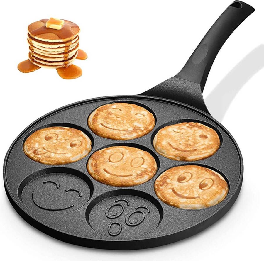 Pannenkoekenpan Smileys Smiley Pancake Pan Omeletpan Omeletmaker Eierpan Anti Aanbak 7 Vakken