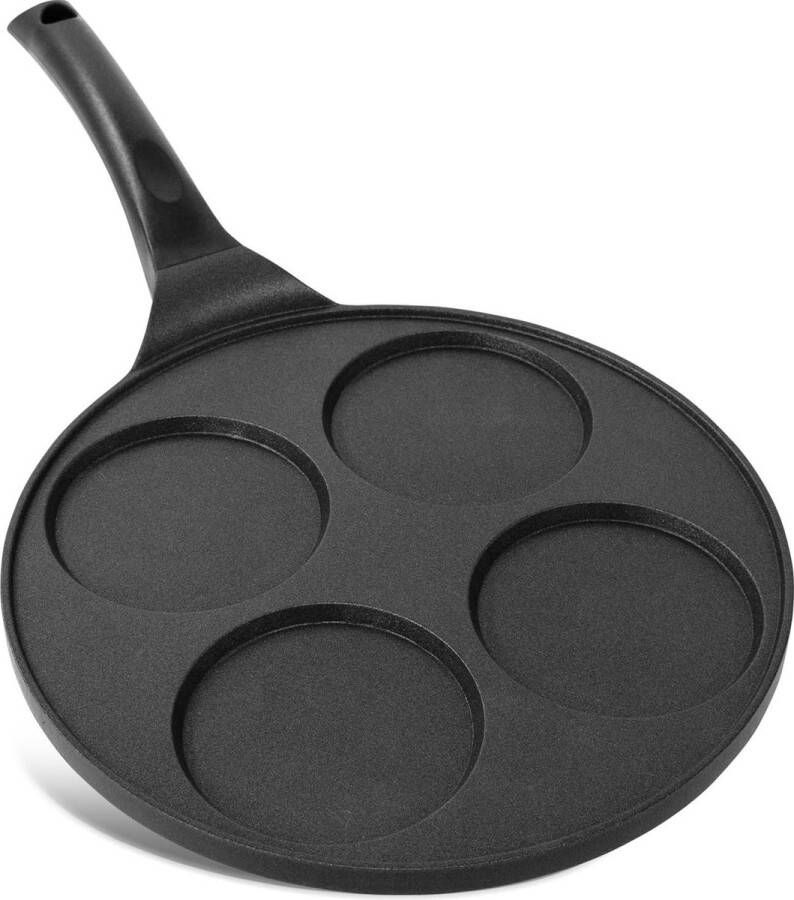 Pannenkoekenpan met 4 gaten licht 265 cm anti-aanbak aluminium inductie multifunctionele pan spiegelei