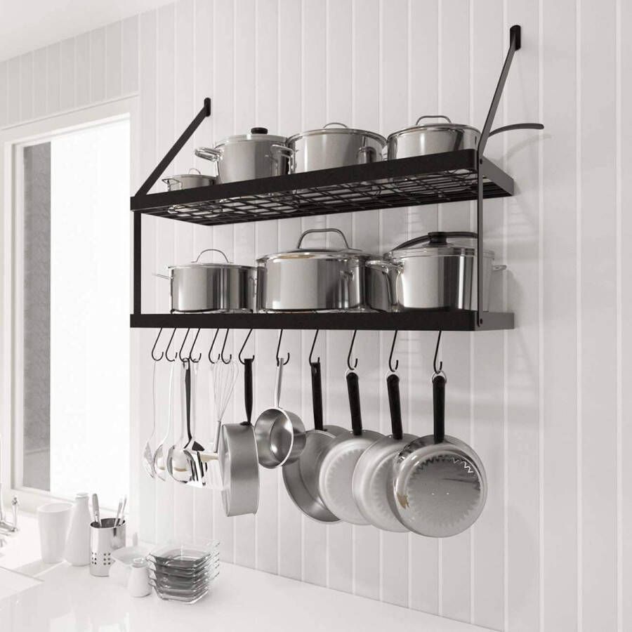 Pannenrek pannenplank pan shelf rack organizer \ Opbergrek 26D x 40.6W x 51.7H centimetres