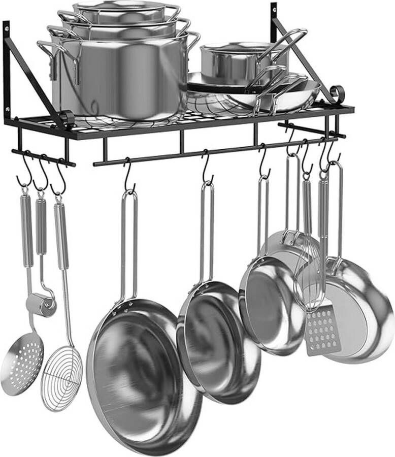 Pannenrek pannenplank pan shelf rack organizer \ Opbergrek