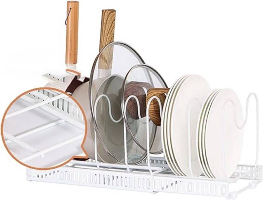 Pannenrek pannenplank pan shelf rack organizer \ Opbergrek