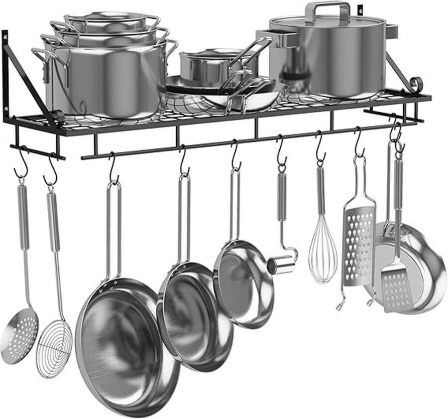 Pannenrek pannenplank pan shelf rack organizer \ Opbergrek