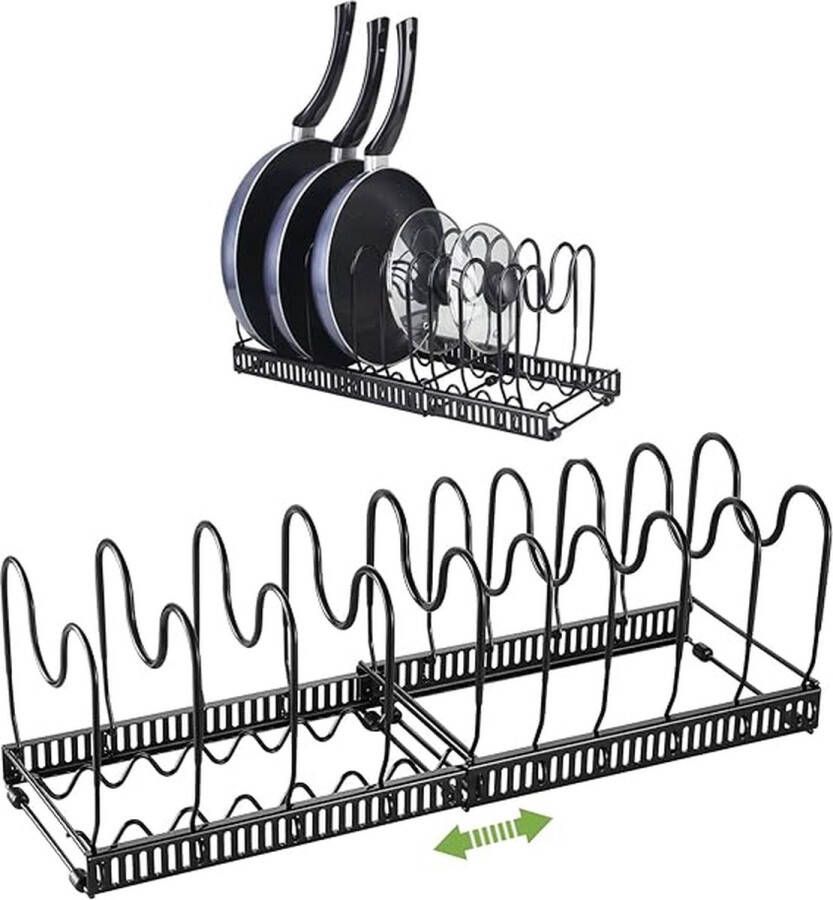 Pannenrek pannenplank pan shelf rack organizer \ Opbergrek