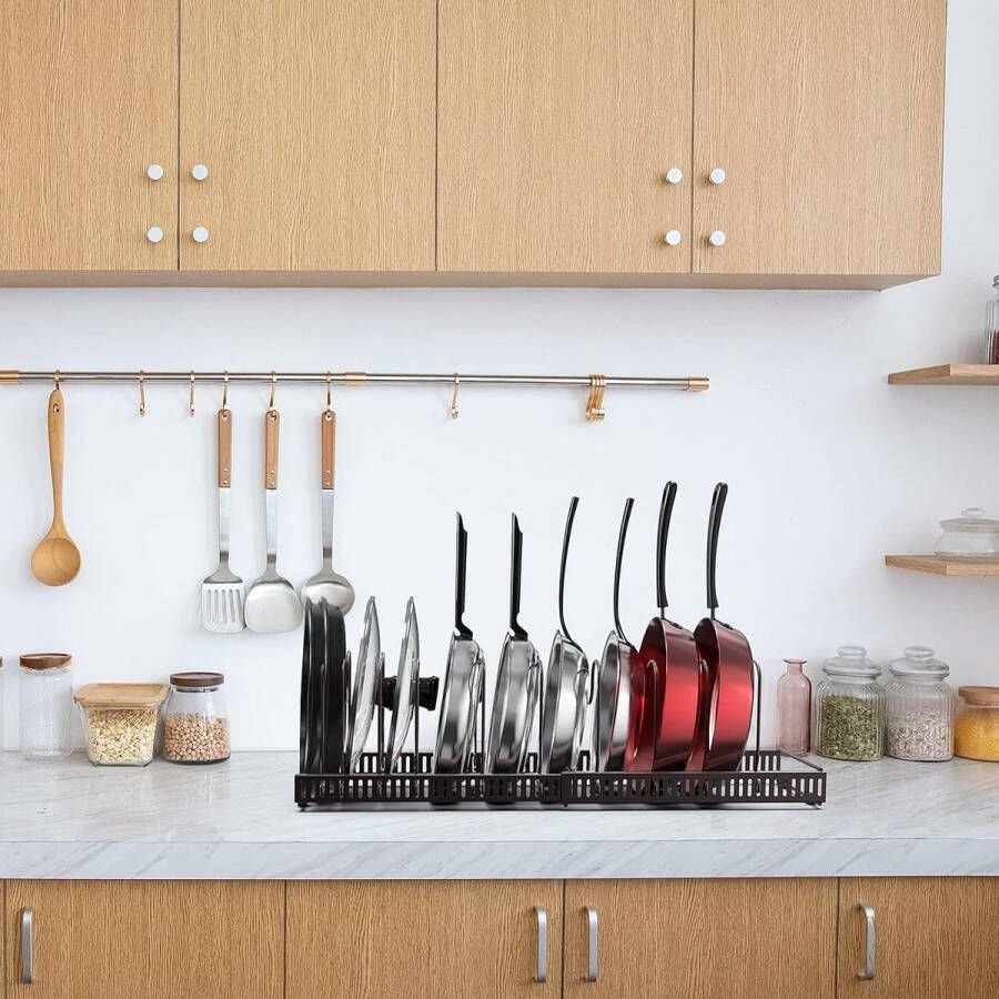 Pannenrek pannenplank rack organizer \ Opbergrek