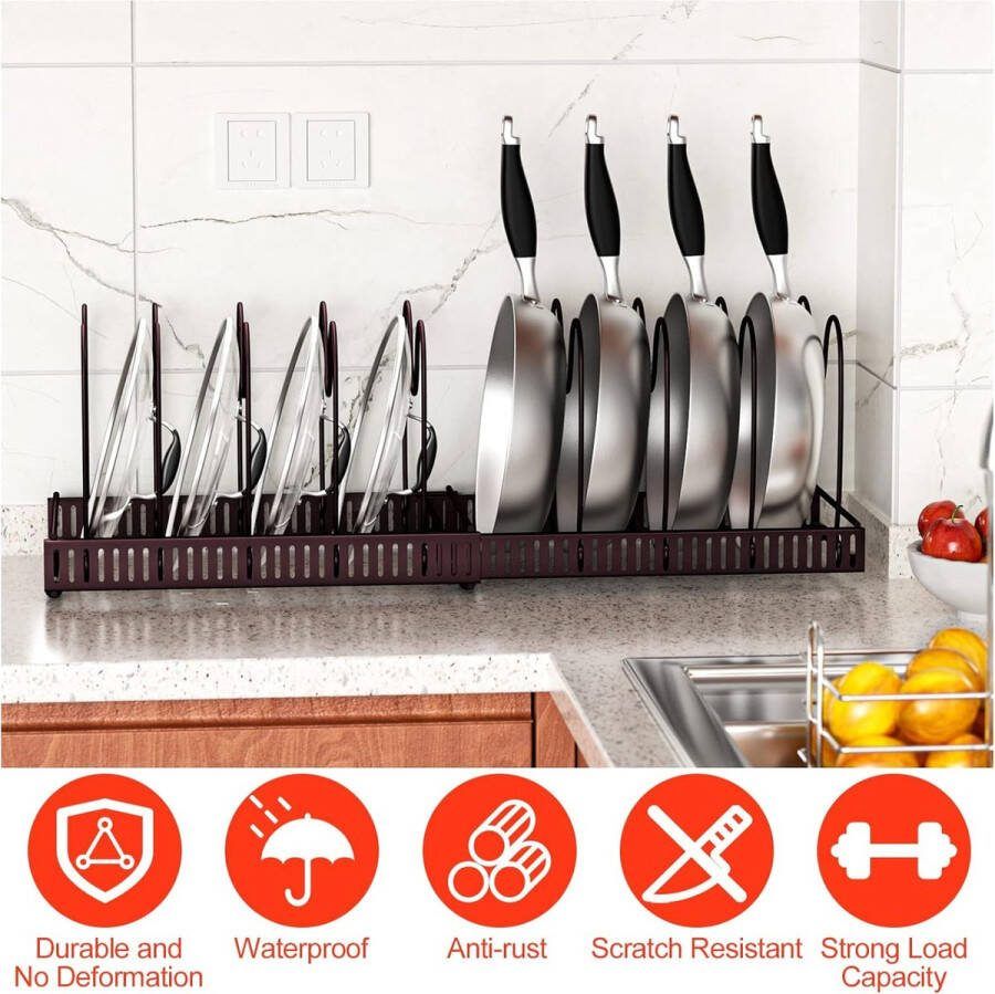 Pannenrek pannenplank rack organizer \ Opbergrek