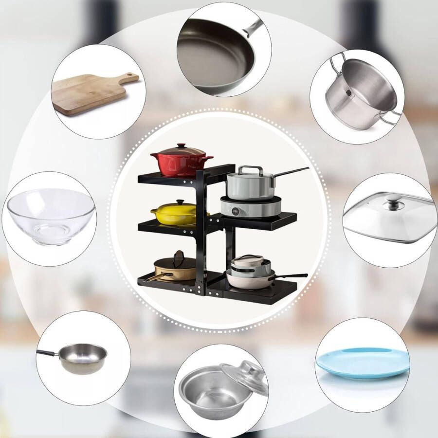 Pannenrek pannenplank rack organizer \ Opbergrek