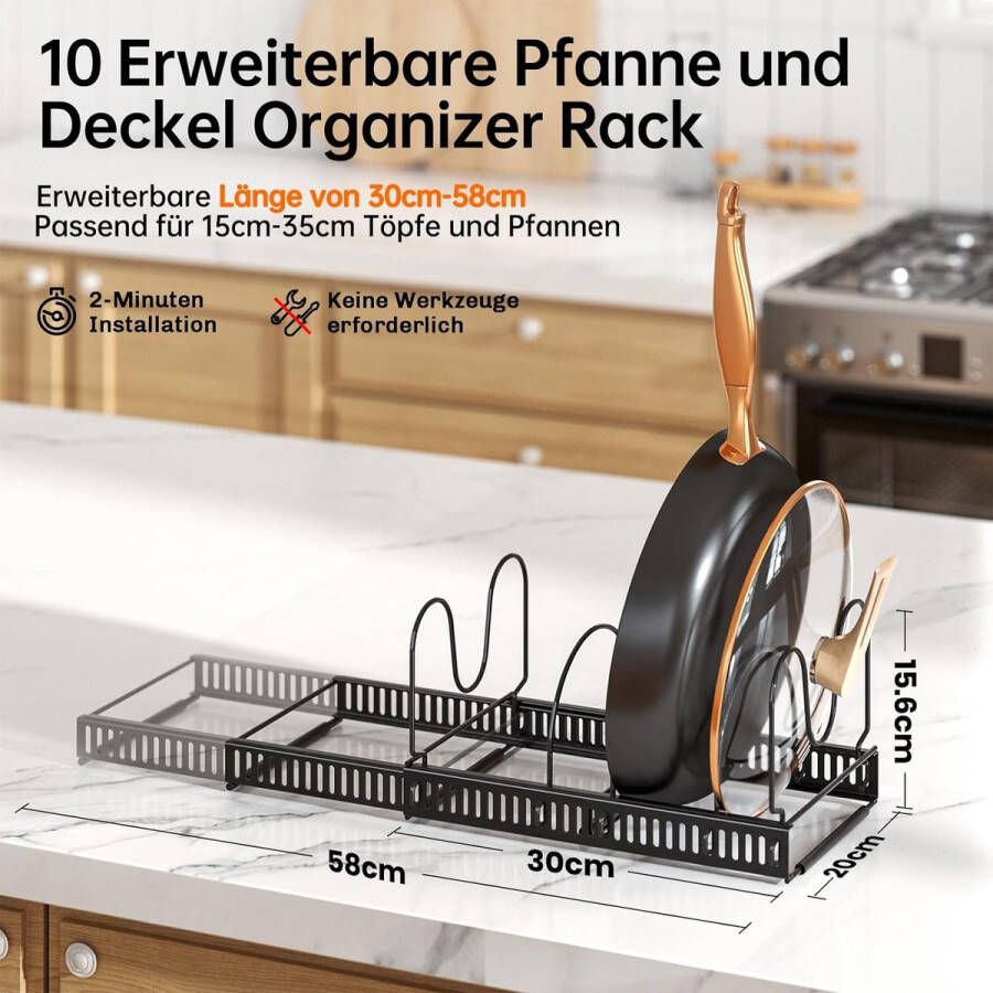 Pannenrek pannenplank rack organizer \ Opbergrek