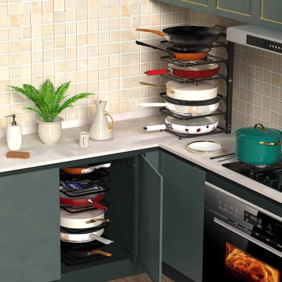 Pannenrek pannenplank rack organizer \ Opbergrek