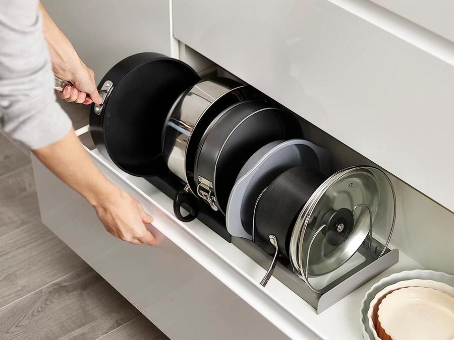 Pannenrek pannenplank rack organizer \ Opbergrek