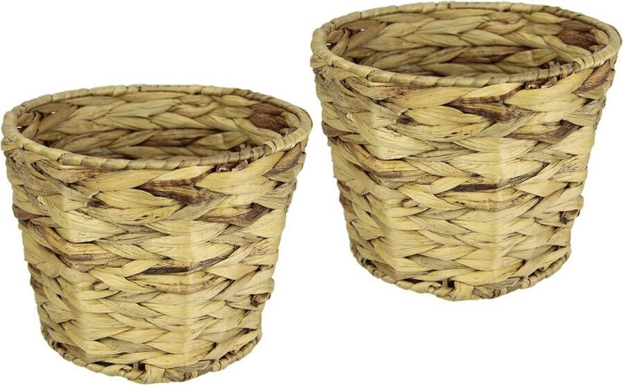 Pannenset van waterhyacint plantenbak bloempot bloemen planten plantenpot plantenmand sierpot gevlochten decoratieve pot plantenpot plantenbak bloembak voor kunstbloemen en planten
