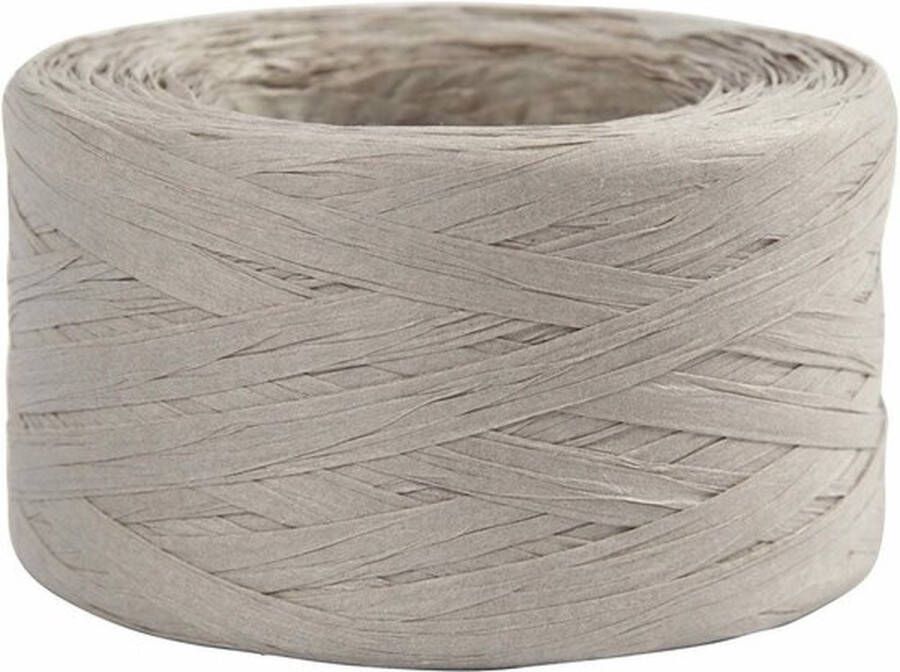 Papier Raffia Papier Garen Lichtgrijs Breien Haken Weven Decoratie 100% Houtvezel 7-8mm 100m 1 rol