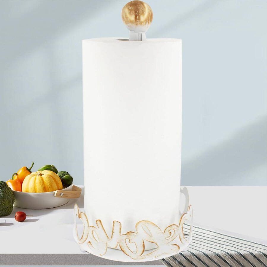 Papieren handdoekhouder rolhouder voor papieren handdoeken badkamer handdoekenrek zware basis White Love