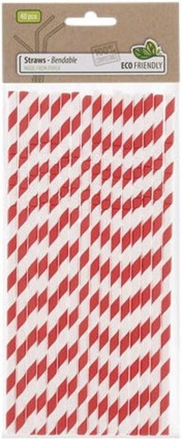 Gadgetpoint Papieren Rietjes Rood Paper Straws Cocktails Drankjes Milieuvriendelijk & Duurzaam 40 stuks Sinterklaas Cadeau Kerst Cadeau Kerstmis