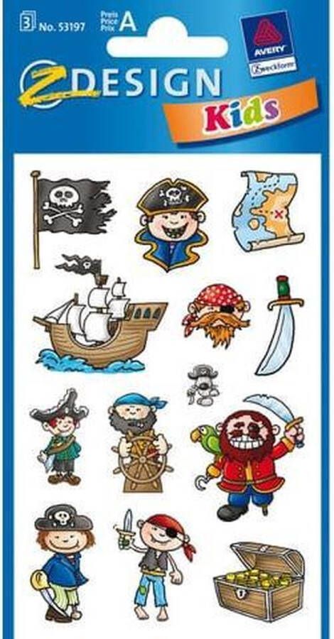 Dobeno Avery stickervel Piraat junior 7 6 x 12 cm papier 39-delig