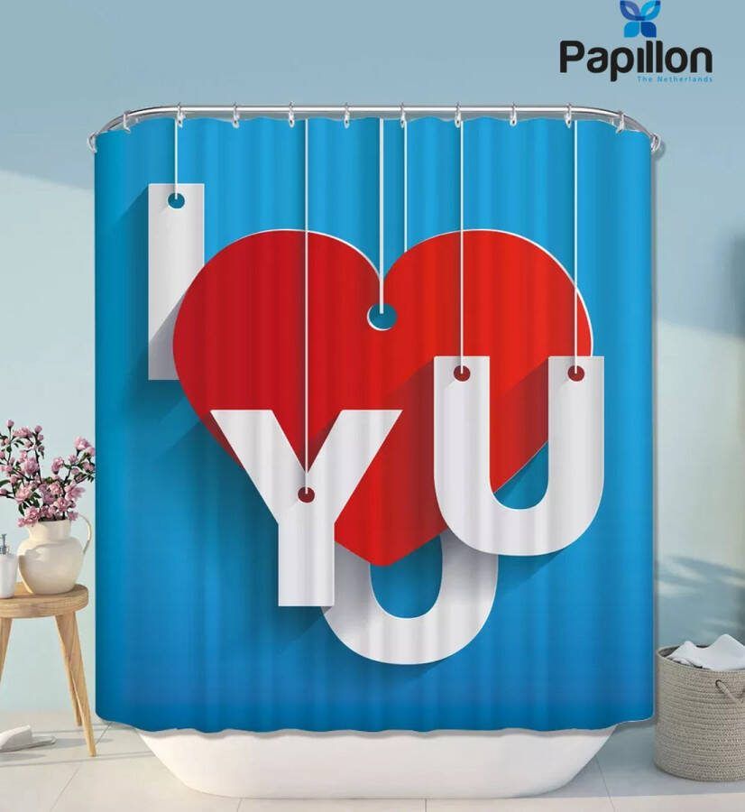 IFC Papillon Douchegordijn Textiel Waterafstotend 180x200 Love