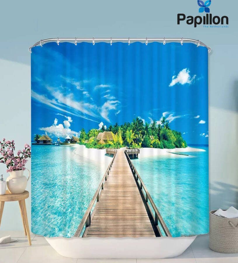 IFC Papillon Douchegordijn Textiel Waterafstotend 180x200 Paradijs Steiger