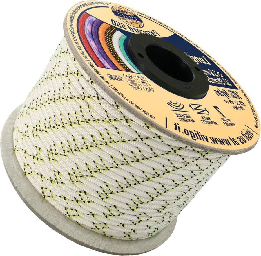 Paracord 550 Type III 38 mm Nylon Vlechtwerk Kamperen Doe-het-zelf Armbanden Accessoires 7 Interne Strengen 50 m Avalanche