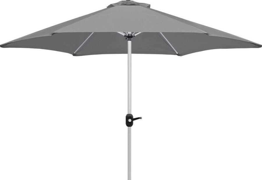 4Goodz Parasol Aluminium 270 Cm Doorsnede Met Opdraaimechanisme Grijs