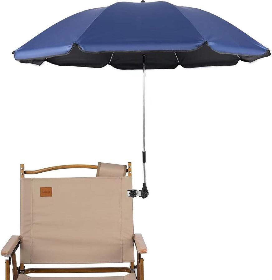 Parasol met verstelbare klem oppervlak 105 cm UPF 50+ parapluclipbevestiging strandstoelen kinderwagens rolstoelen golfwagens D-blauw 115 cm Parasol klem