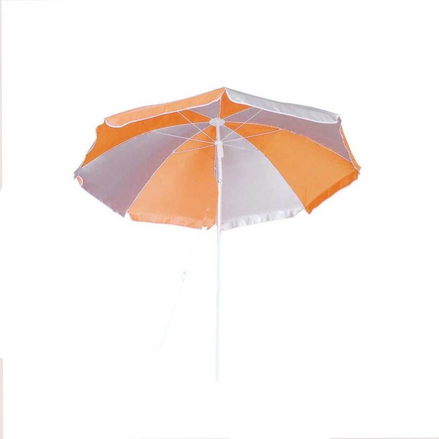 Merkloos Parasol Oranje wit D120 Cm Uv-bescherming Incl. Draagtas