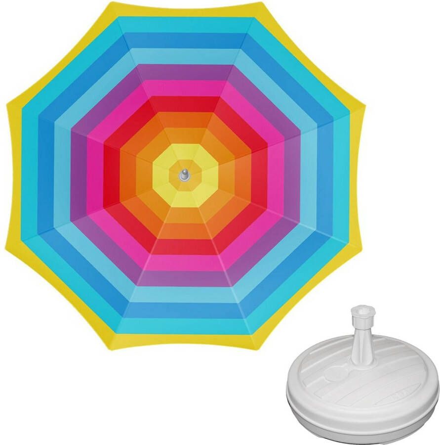 Parasol Regenboog D180 cm incl. draagtas parasolvoet 42 cm