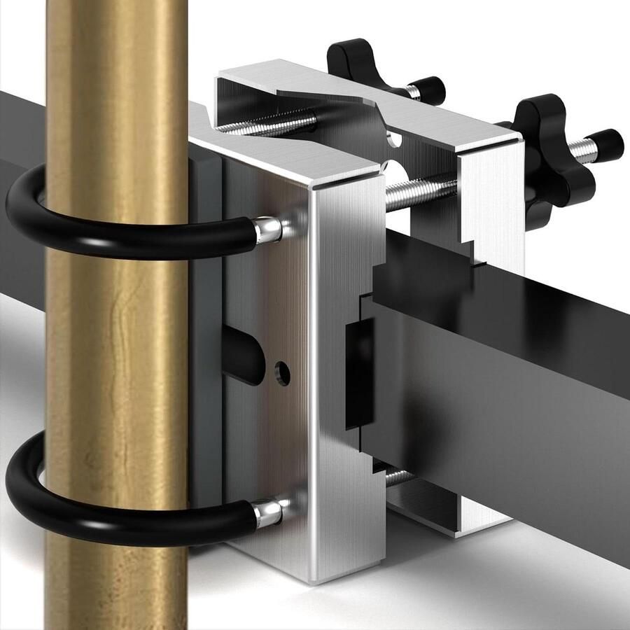 Parasolhouder balkonleuning roestvrij staal flexibel monteerbaar zilverkleurig parasolhouder balkon met metalen frame Parasol klem