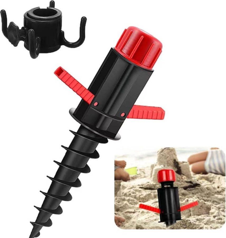 Parasolhouder grondhulsparasol parasolstandaard met handgrepen grondplug gazonspies voor parasol grondhuls voor de tuin inschroefbare grondhuls voor strand zand gazon land